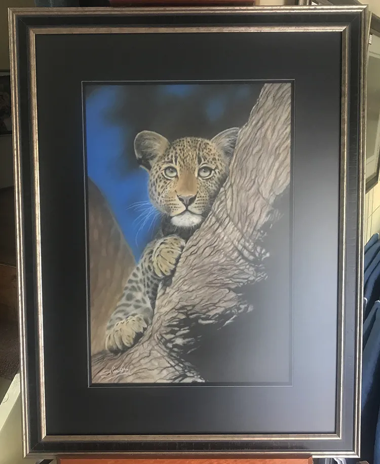 Mounted, framed and now on display at the studio gallery Frame size 25in x 32in