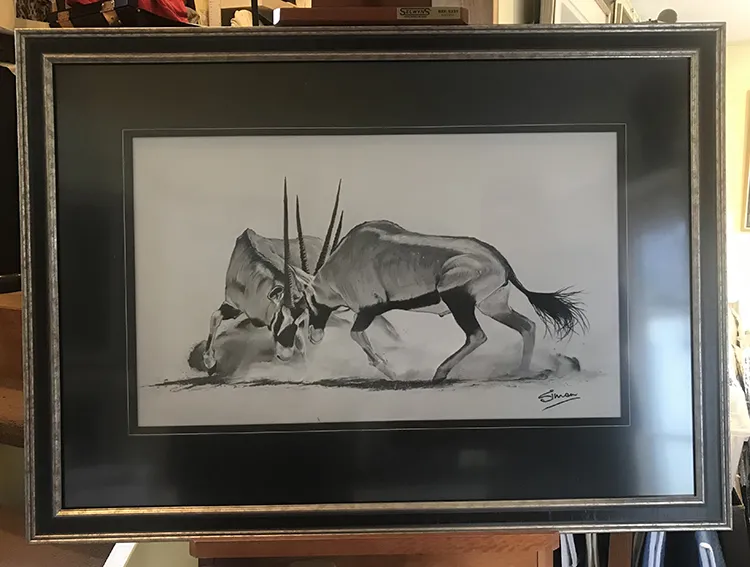 Mounted and framed and displayed in the Studio Gallery Frame size 36in x 26in