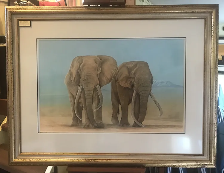 Framed and now on display in the Studio/Gallery  Framed size 50in X 39 inches