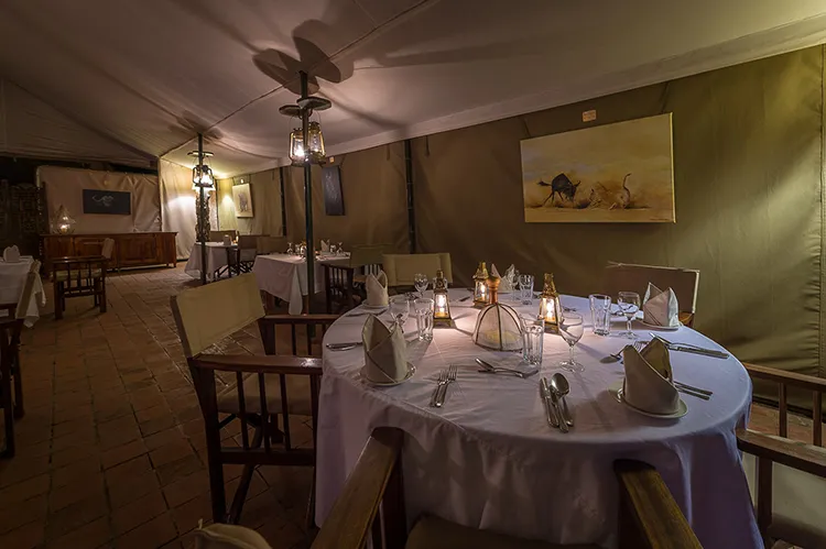 Canvases in the dining area