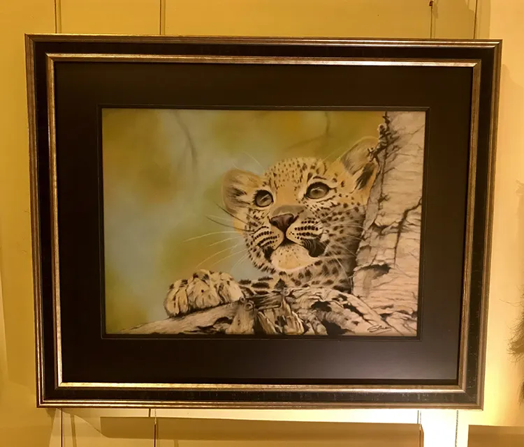 Mounted, framed and now on display at the studio / gallery Frame size 31in x 25in