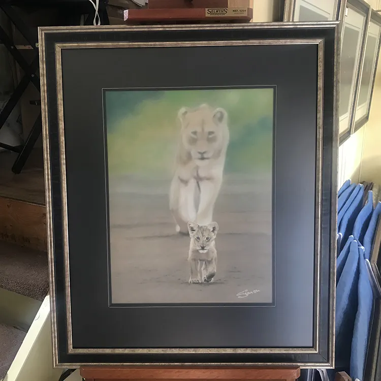  Framed, mounted and on display in the studio gallery Frame size 24in x 28in